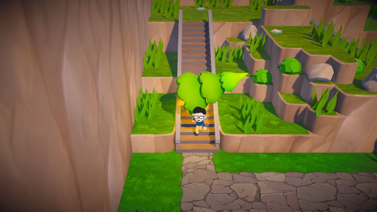 Climb dangerous staircases while the forest plots its next ambush — one wrong step and it's back to the start.